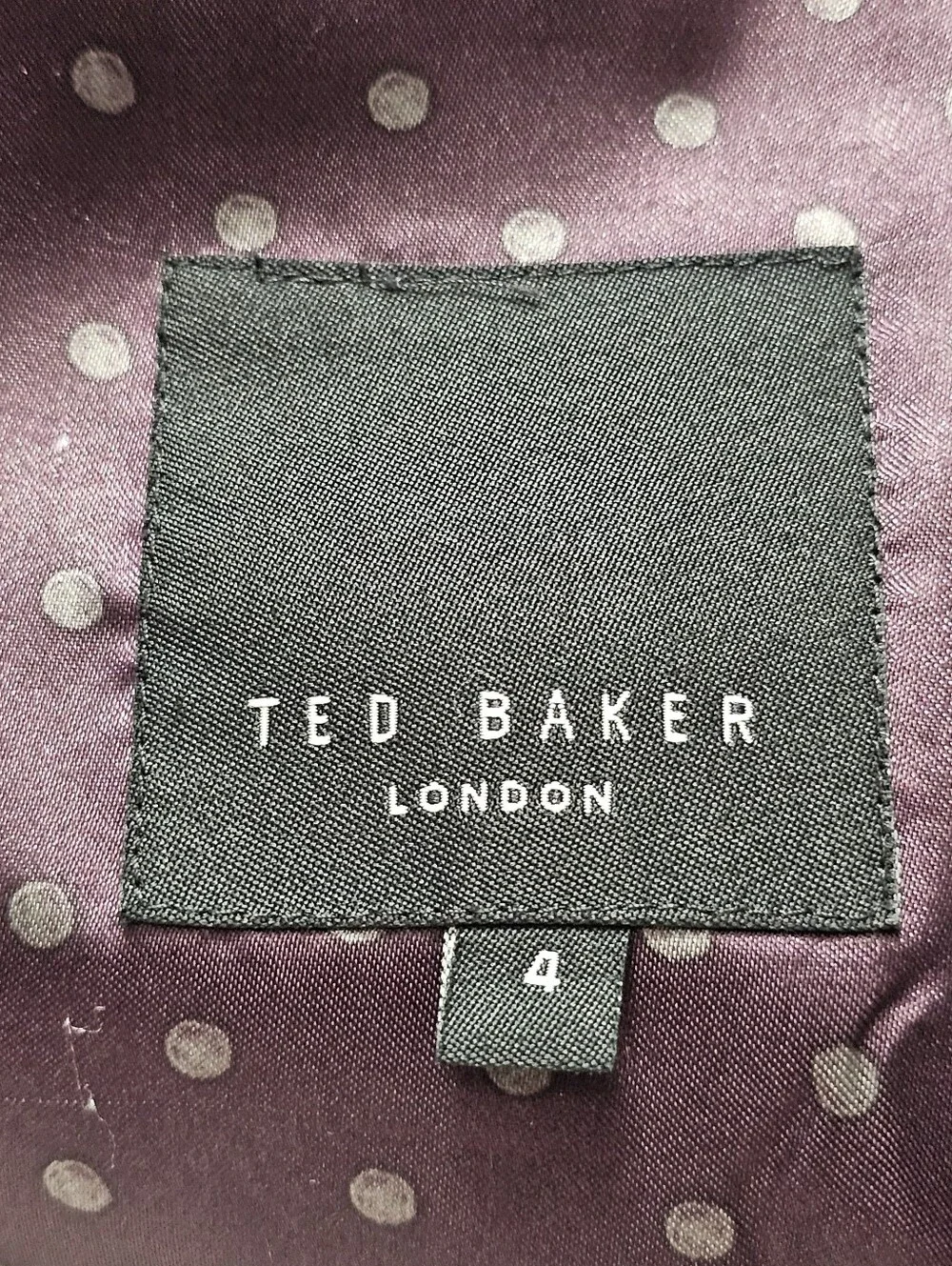 Ted Baker Men's Blazer Sport Coat Size 4 Measures 40R Gray Plaid 100% Wool